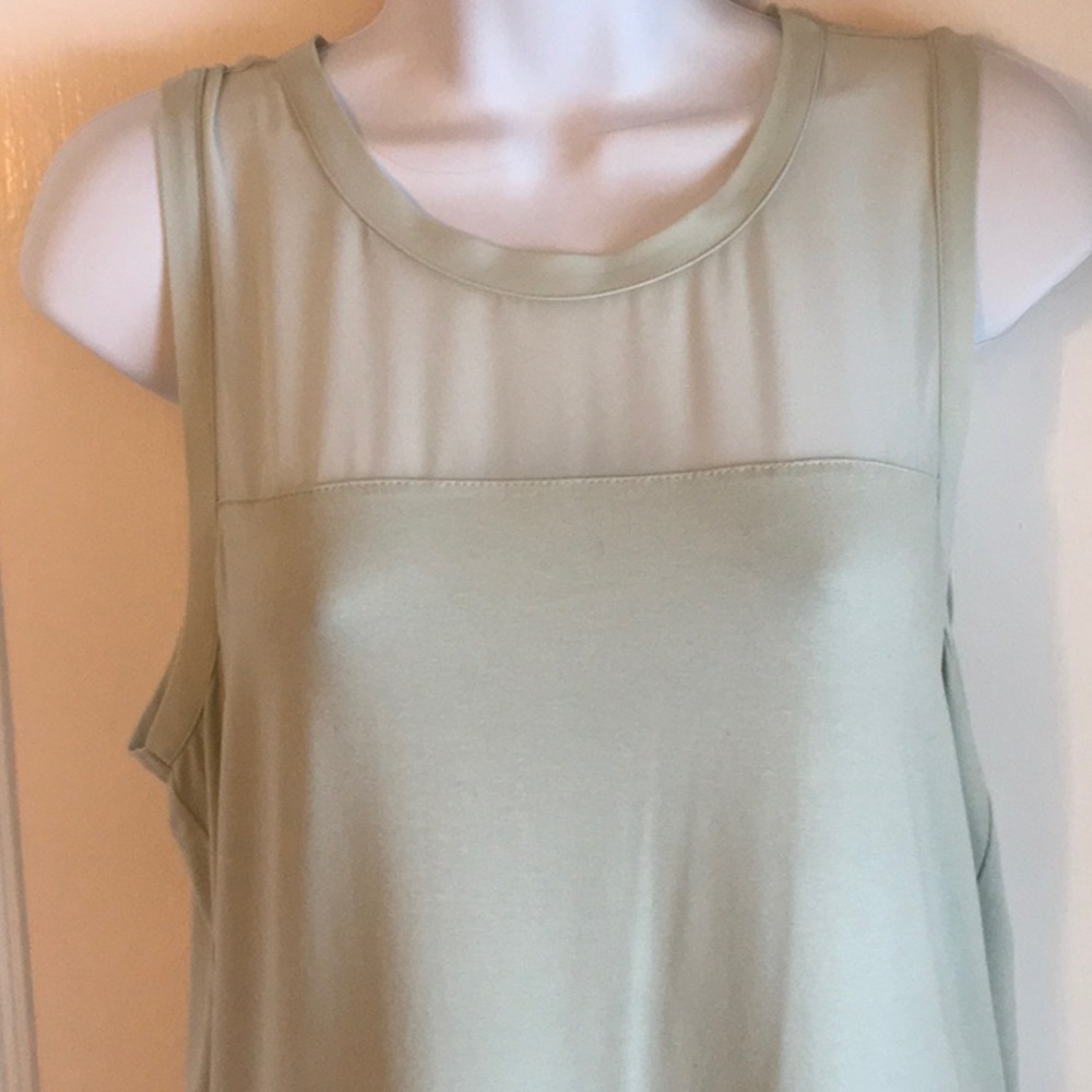 Vince Camuto pastel blue illusion sheer shell top